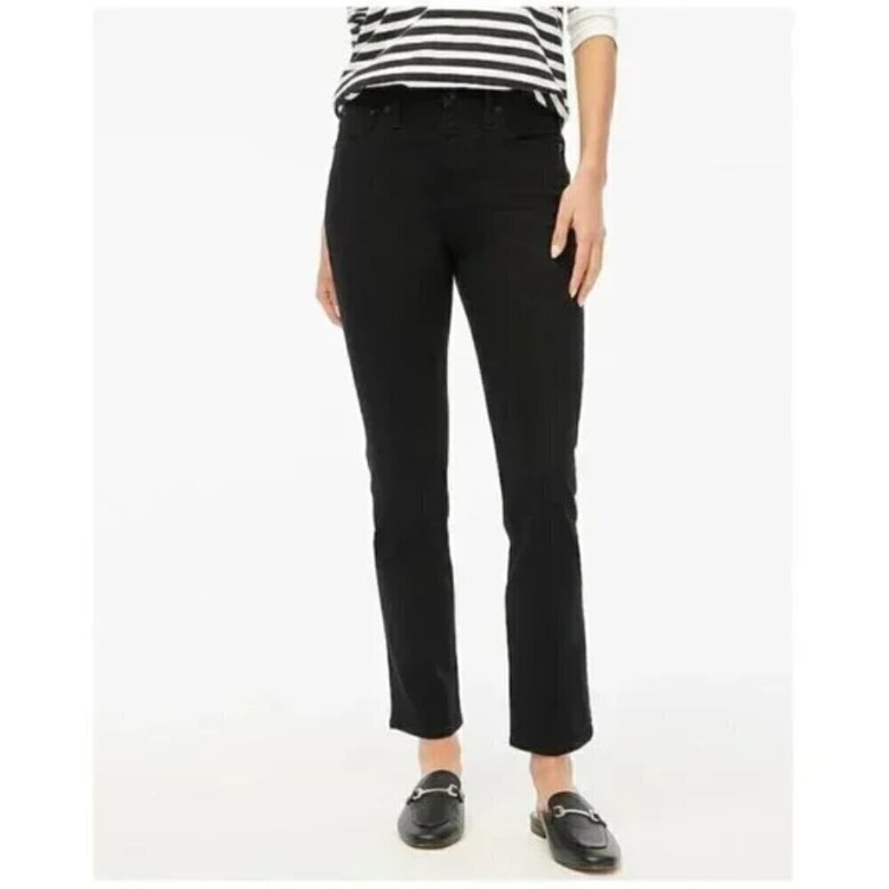 J. Crew Plus Essential Straight Jeans All Day Stretch Black Size 35 NWT